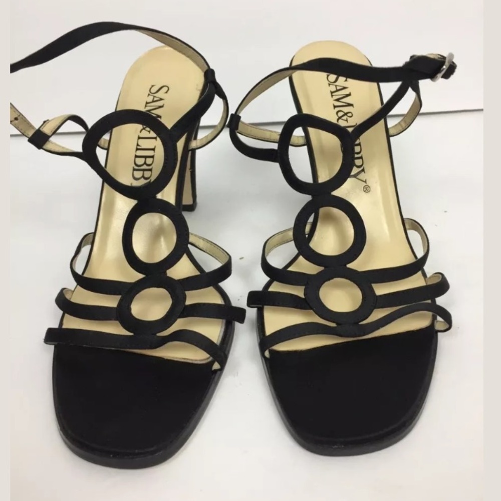 Sam & Libby Sandals SZ 9 Open Toe Strappy Heels